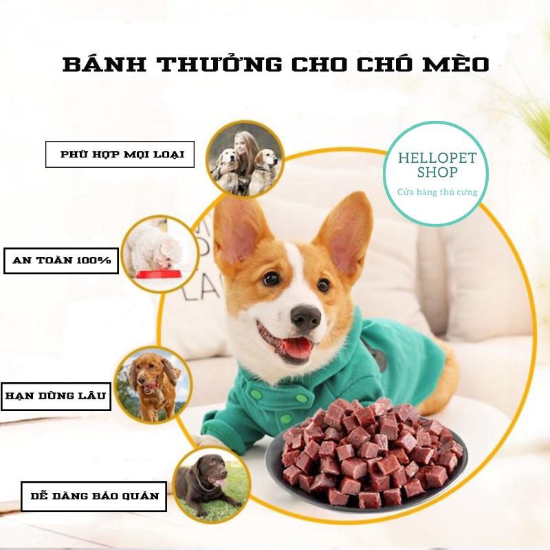 Bánh thưởng cho chó mèo HELLOPET vị thịt bò nguyên chất 100gr H61