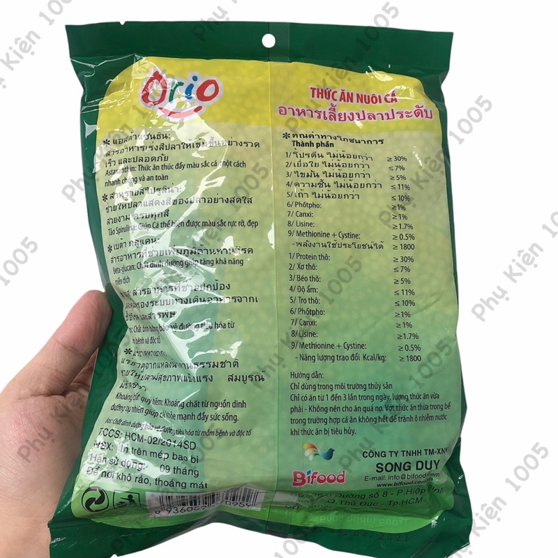 Thức Ăn Cá Orio 500g - Hạt Trung 3 li