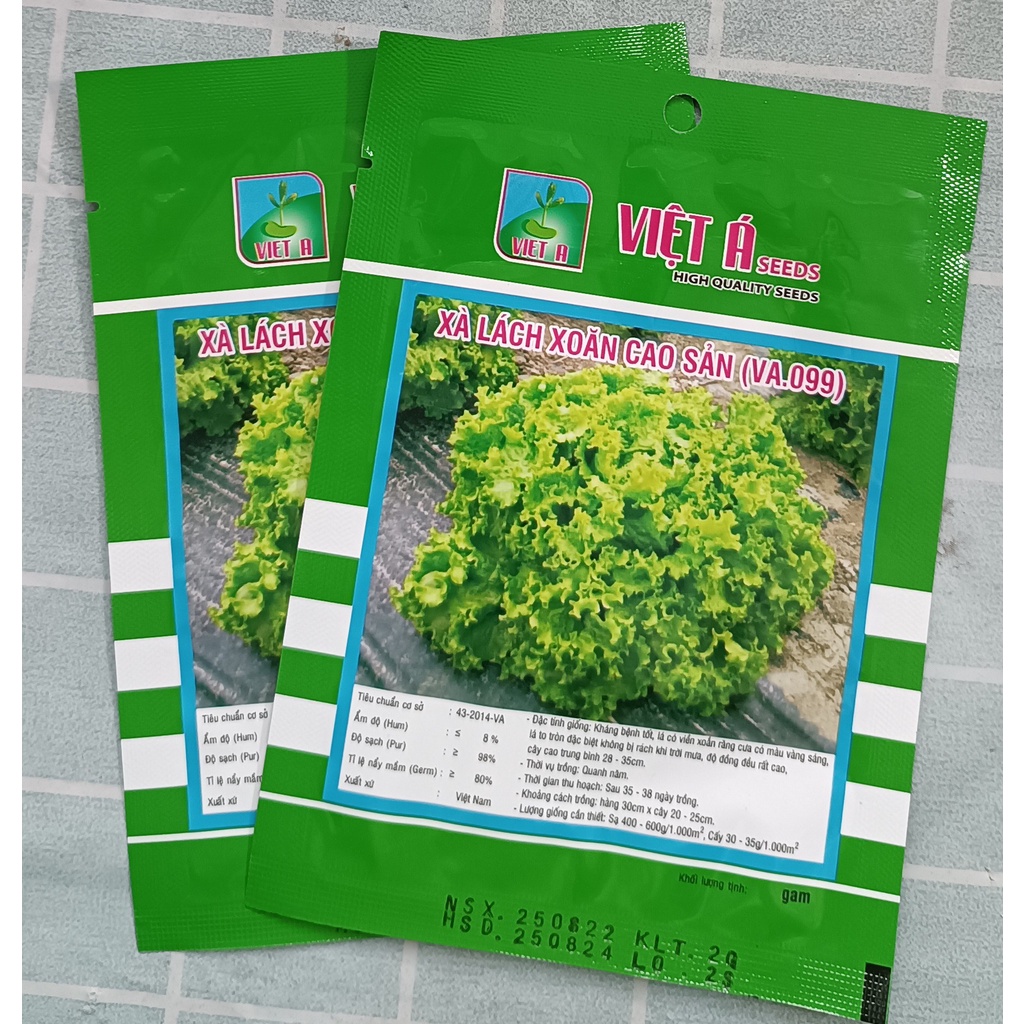 Hạt Giống Xà Lách Xoăn Xanh Cao Sản 2 Gram