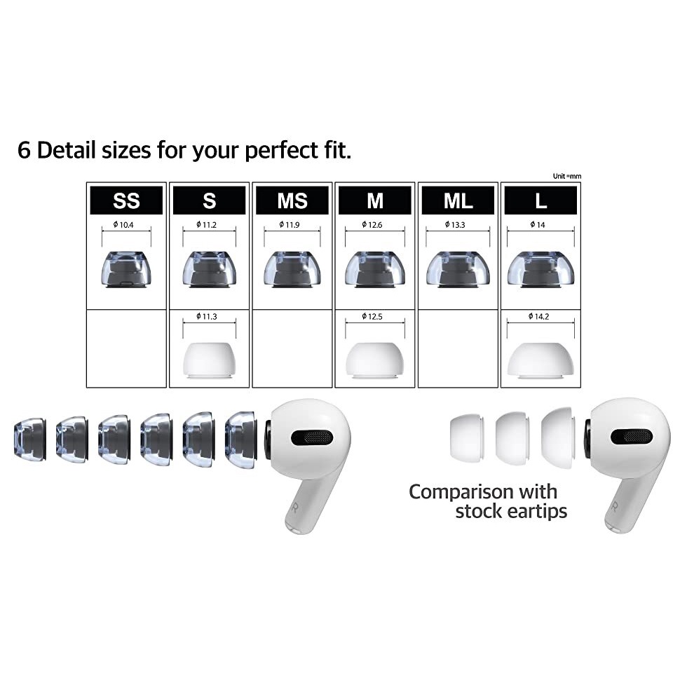 [NC] Nút Tai nghe cao cấp Azla SednaEarfit Xelastec cho Airpod Pro | Tips Azla Xelastec | Nút đệm Azla chính hãng