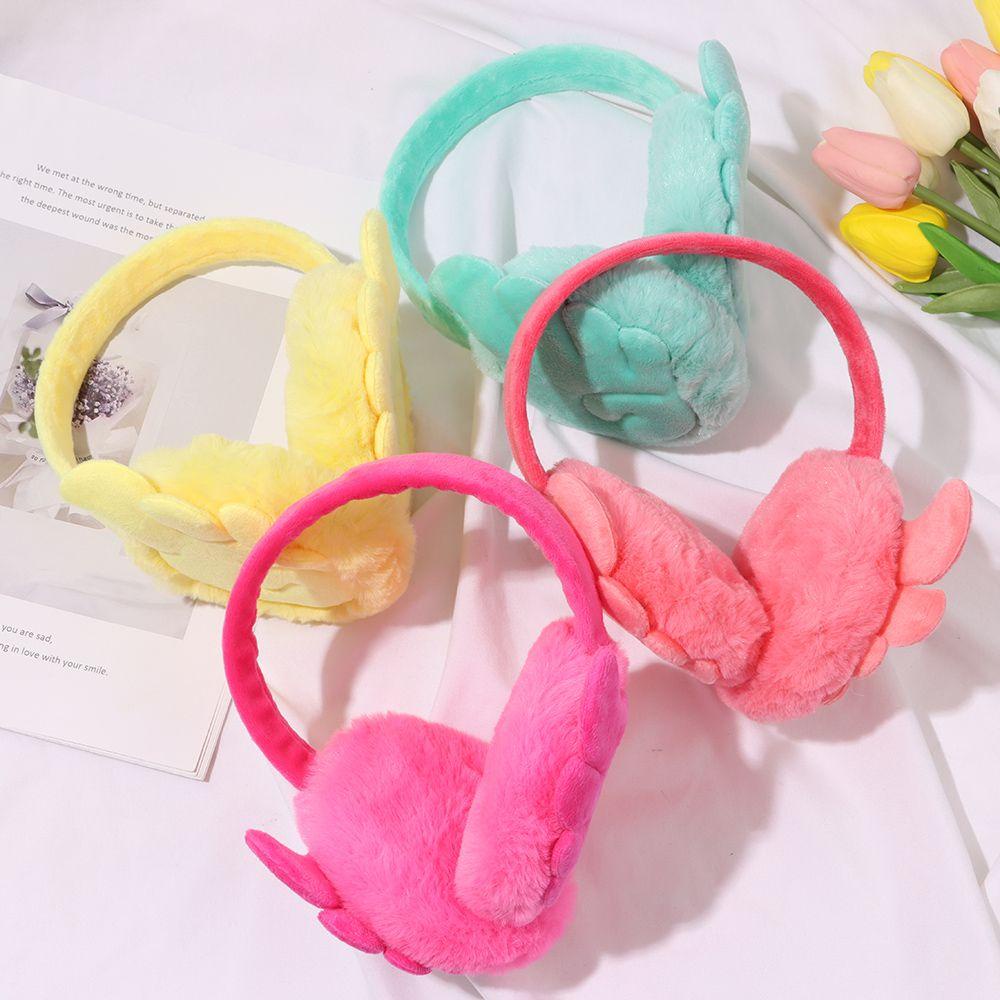 Chụp Tai Giữ Ấm Chống Gió Hình Đôi Cánh Bằng Lông Nhung