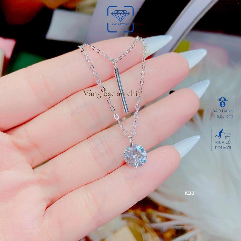 Dây chuyền 2 tầng + 2 mặt - chuẩn bạc ta mạ vàng sáng đẹp , Anchi jewelry