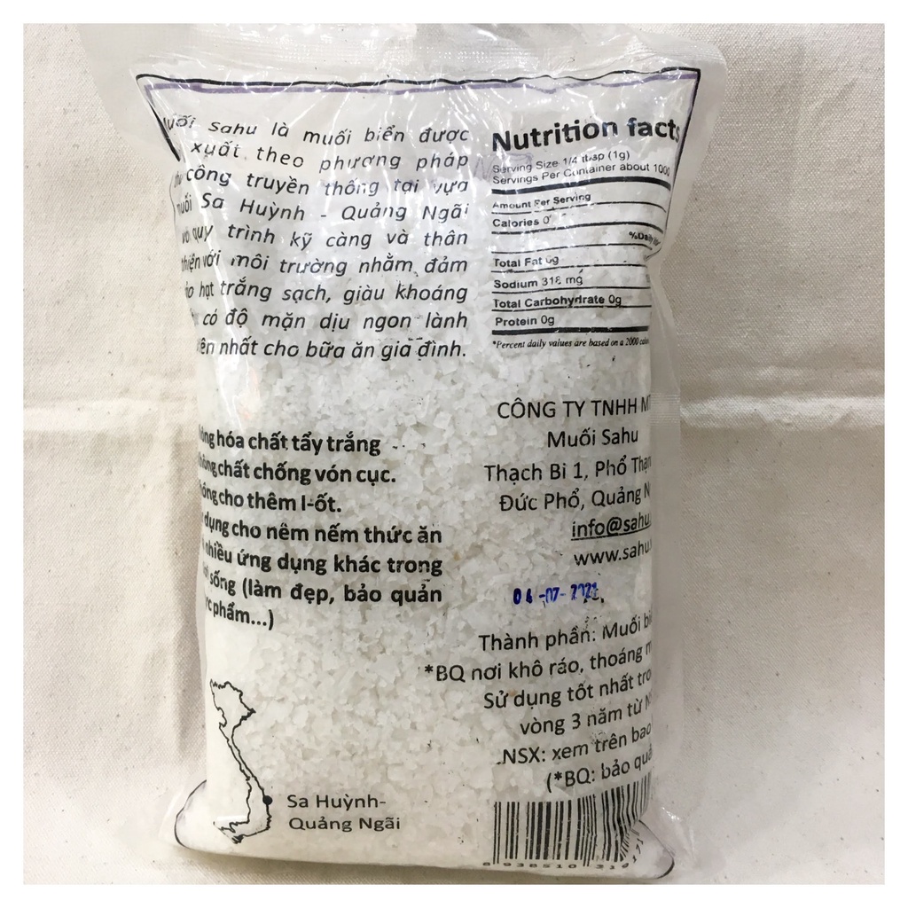 MUỐI BỌT TỰ NHIÊN SAHU  GÓI 1KG- ĐẶC SẢN QUẢNG NGÃI, SẢN XUẤT THEO PHƯƠNG PHÁP THỦ CÔNG, CÓ VỊ MẶN DỊU, NHẠT