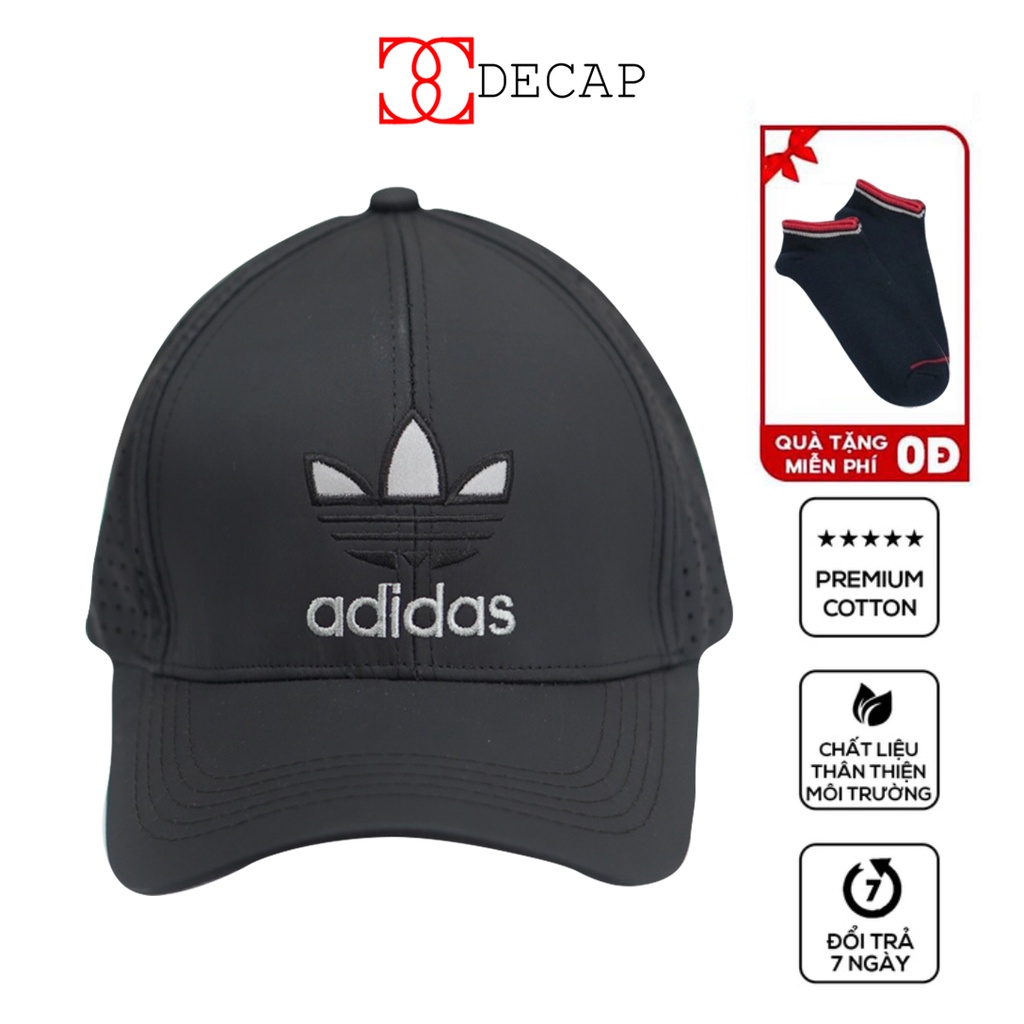 Nón mũ kết lưỡi trai thời trang phom đẹp nam nữ unisex ulzzang chất vải kaki snapback kiểu Adidas basic đen |DECAP SHOP