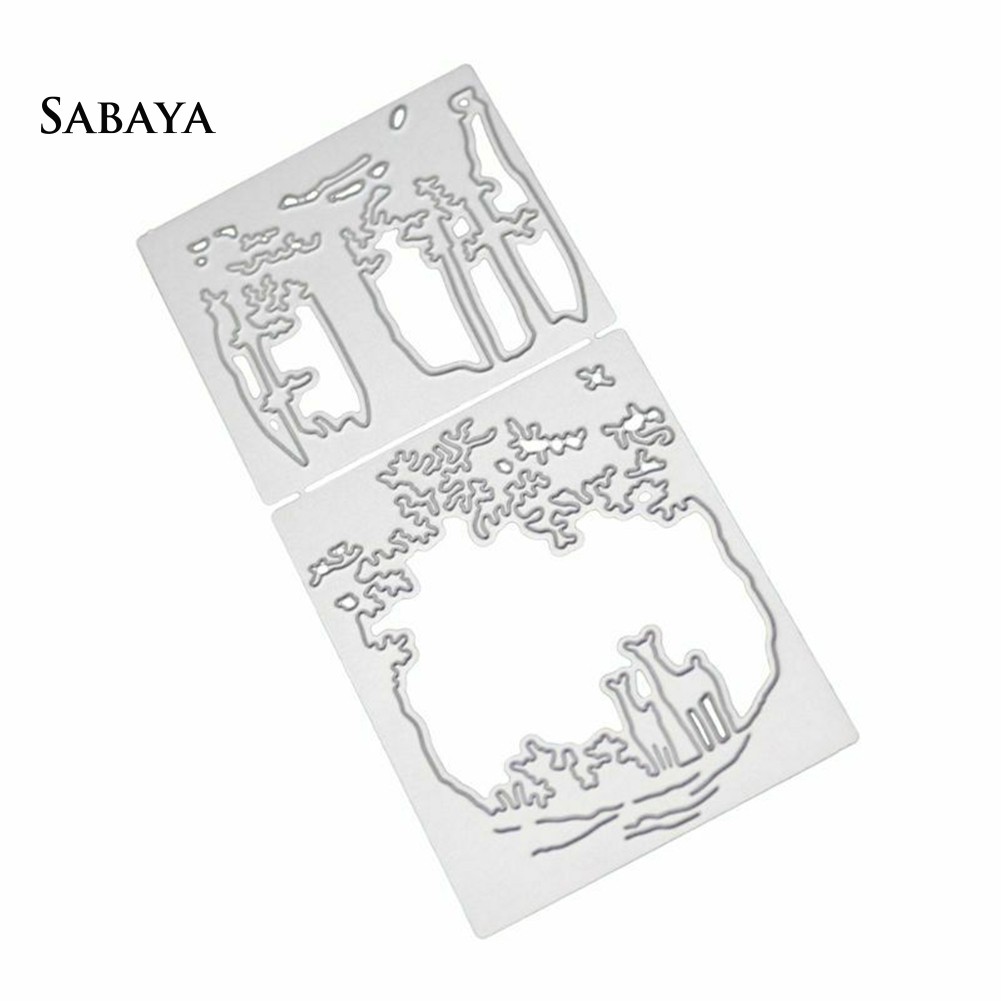 Khuôn Cắt Giấy Làm Từ Kim Loại Hình Cây Và Hươu Trang Trí Scrapbook
