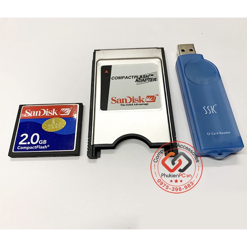 Thẻ nhớ CF SanDisk 2GB Compact Flash Card dùng cho công nghiệp máy CNC, máy ảnh kỹ thuật số.