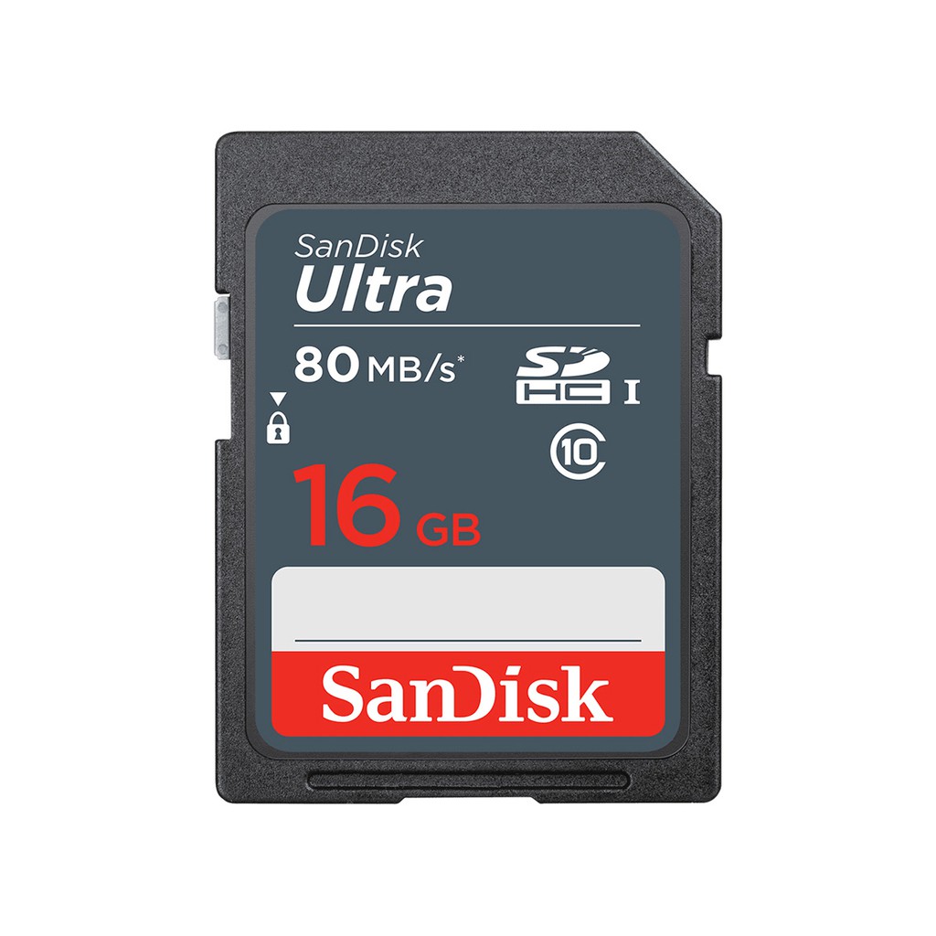 Thẻ nhớ SDHC Sandisk Ultra 16GB upto 80MB/s UHS-I (cho máy ảnh) - Hãng phân phối chính thức