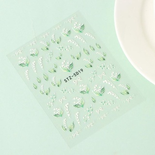 HABELYI Giấy Decal Họa Tiết Nổi Dán Móng Nghệ Thuật