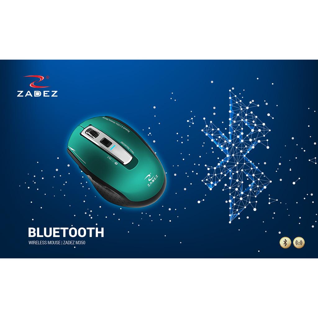 Chuột Bluetooth Không Dây 1600 DPI Kết Nối Nhiều Thiết Bị 5 Nút Chức Năng ZADEZ M-350 Green Xanh lá | Hàng Chính Hãng