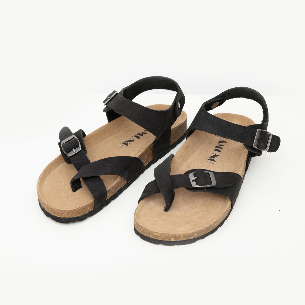 Sandal nữ xỏ ngón đế trấu cao cấp KAMONG BM001BL