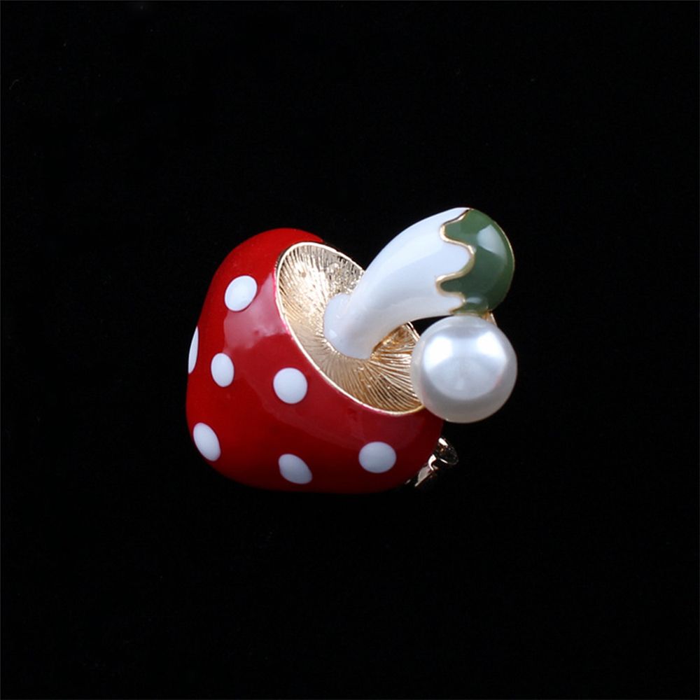 Ghim Cài Áo Hình Nấm Đính Ngọc Trai Giả Thời Trang Cho Nữ