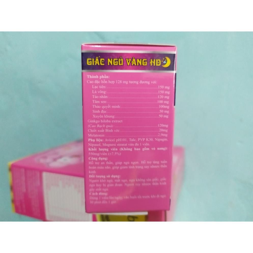Giấc ngủ vàng HD dưỡng tâm an thần, tạo giấc ngủ sâu và giấc ngủ tự nhiên, tăng cường hoạt huyết dưỡng não hộp 30viên