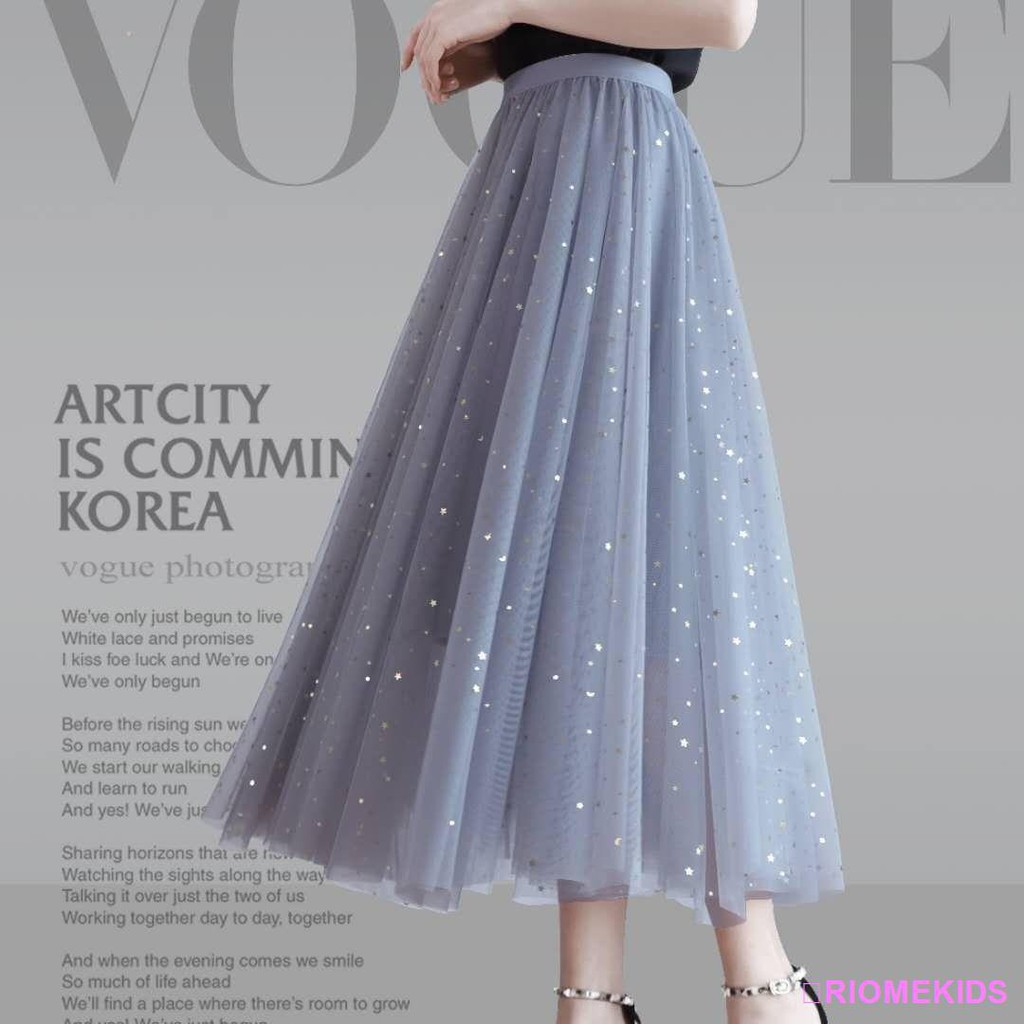 Chân Váy Lưới Xếp Ly Ba Lớp Dáng Dài Thời Trang Cho Phụ Nữ | BigBuy360 - bigbuy360.vn