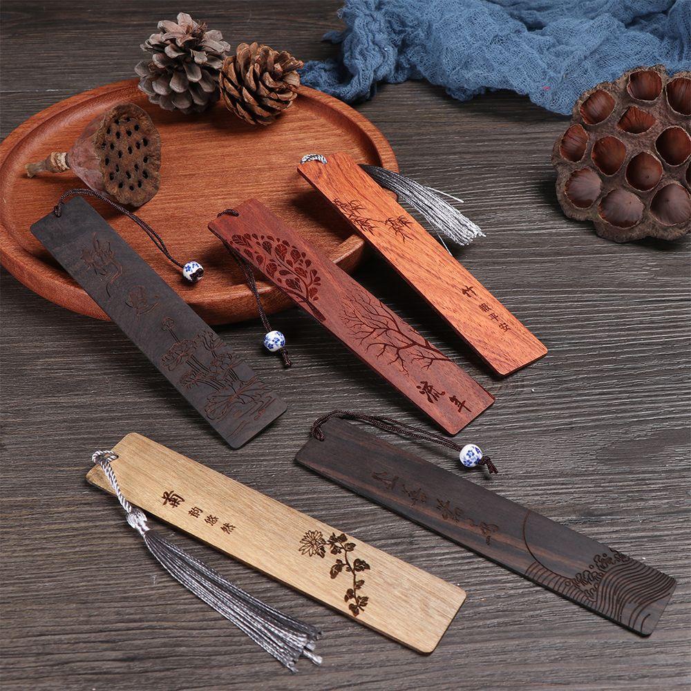 Bookmark Bằng Gỗ Trơn Phong Cách Trung Hoa