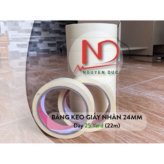 1 cuộn băng keo giấy nhăn 2,4f; 4,8f loại dày 25y