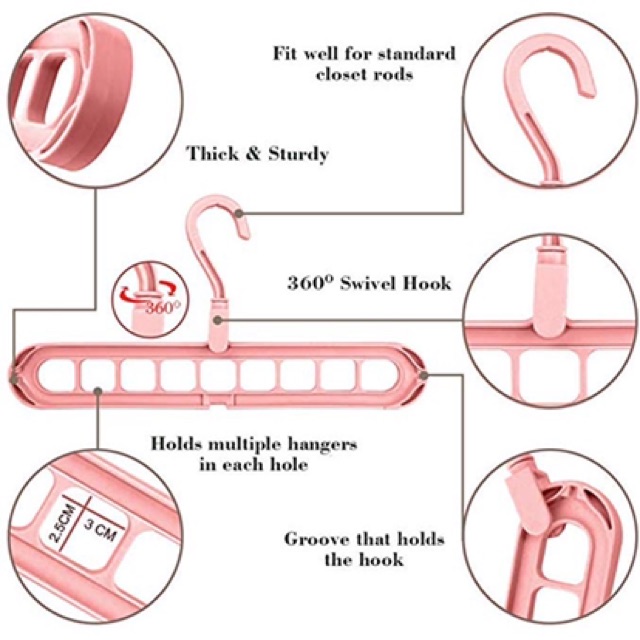 Móc phơi đồ tiện lợi 9 lỗ