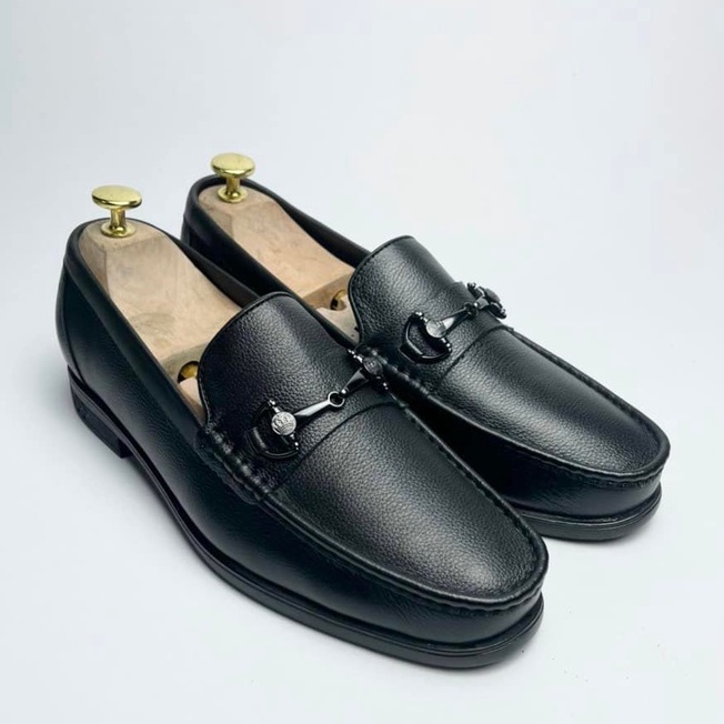 Giày lười da nam kiểu dáng Horsebit Loafer chất liệu da bò thật bảo hành 1 năm - Mã T114