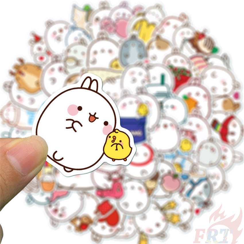 ❉ Kawaii Molang &amp; Piu Piu Series 01 - Cute Korea Pets Rabbit &amp; Chicken Stickers ❉ 50Pcs/Set Waterproof DIY Fashion Decals Doodle Stickers