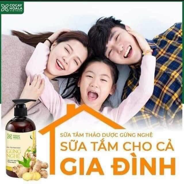 Sữa Tắm Thảo Dược Gừng Nghệ Cho Mẹ và Bé 300ml-400ML, Sữa Tắm CỎ CÂY HOA LÁ An Toàn, Không Gây Kích Ứng