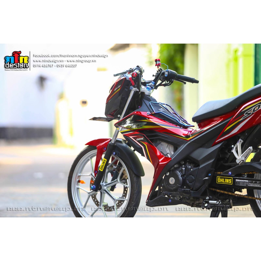 Tem Decal Rời Dán Xe Sonic Mẫu Đỏ Vàng Đen Cực Chất, Hàng 3 Lớp Chất Lượng Cao