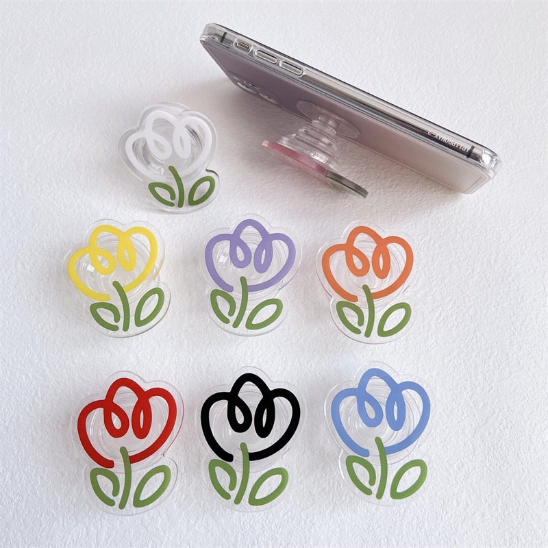 Giá Đỡ Điện Thoại Bằng Acrylic Trong Suốt Hình Hoa Tulip