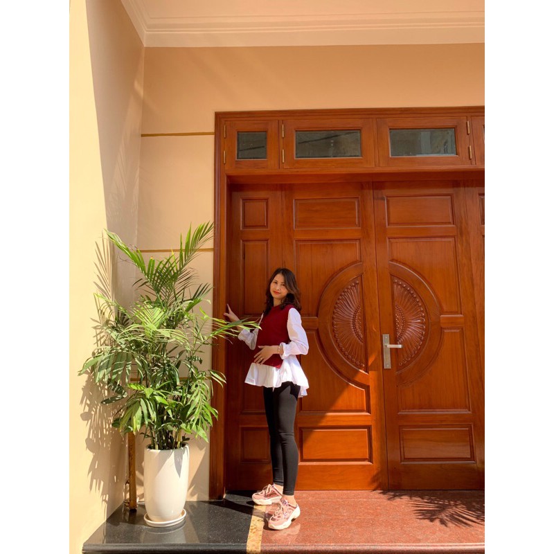 Áo len bầu phối sơ mi công sở hàng cao cấp có thể tháo rời AD124