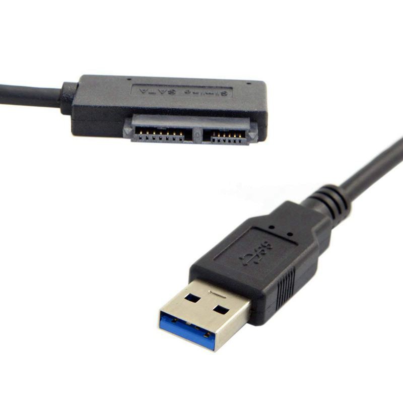 USB 3.0 to 7+6 13Pin Slimline SATA Laptop CD/DVD ROM Optical Drive Adapter Cable