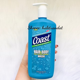 (USA) Sữa Tắm Gội Coast 946ml Có Vòi 946ML + Không Vòi