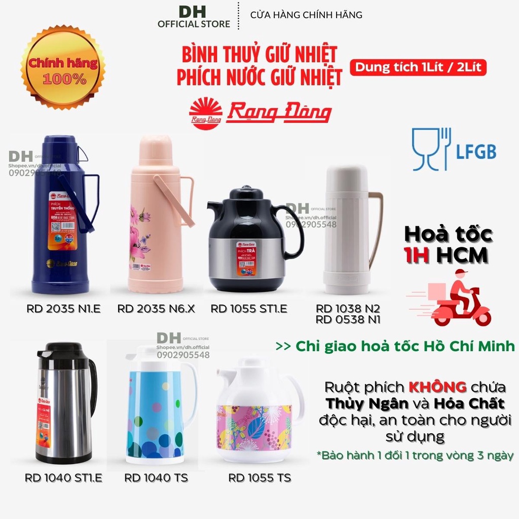 Phích nước Rạng Đông, Bình thuỷ Rạng Đông, Phích giữ nhiệt cao cấp - Hàng chính hãng