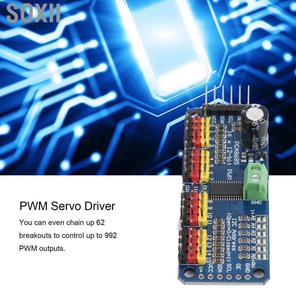 Mô Đun Điều Khiển Động Cơ Servo Soxii Pwm 16 Giao Diện Iic Pca9685 Cho Robot