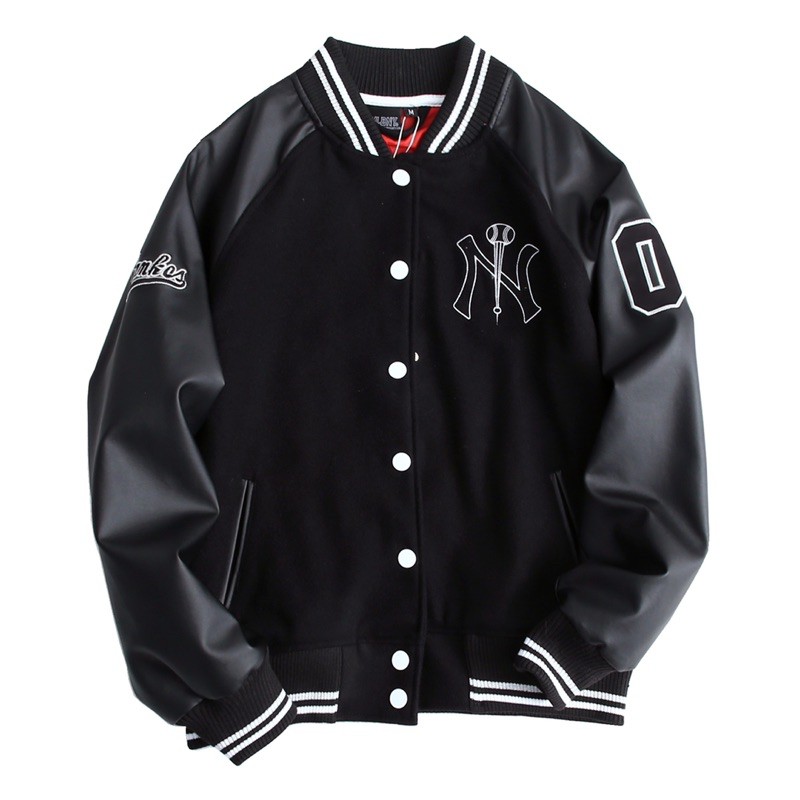 (AUTHENTIC) (Sẵn) Áo khoác MLBNY bomber tay da PU siêu hot hit | BigBuy360 - bigbuy360.vn