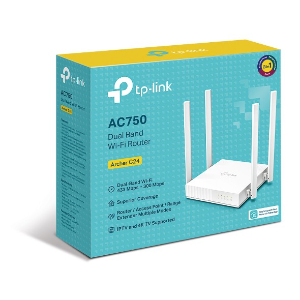 Bộ Phát Wifi TP-Link Archer C24 Băng Tần Kép AC 750Mbps