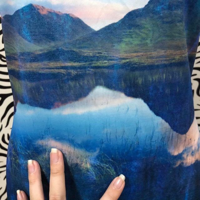 Đầm suông xanh wax màu xẻ hàng si 2hand