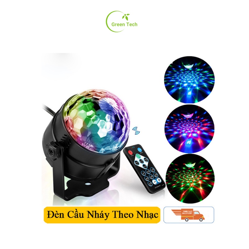 Đèn nháy mini RGB giá rẻ, nháy theo nhạc,đa sắc,thiết kế hình pha lê nhỏ gọn,có điều khiển từ xa