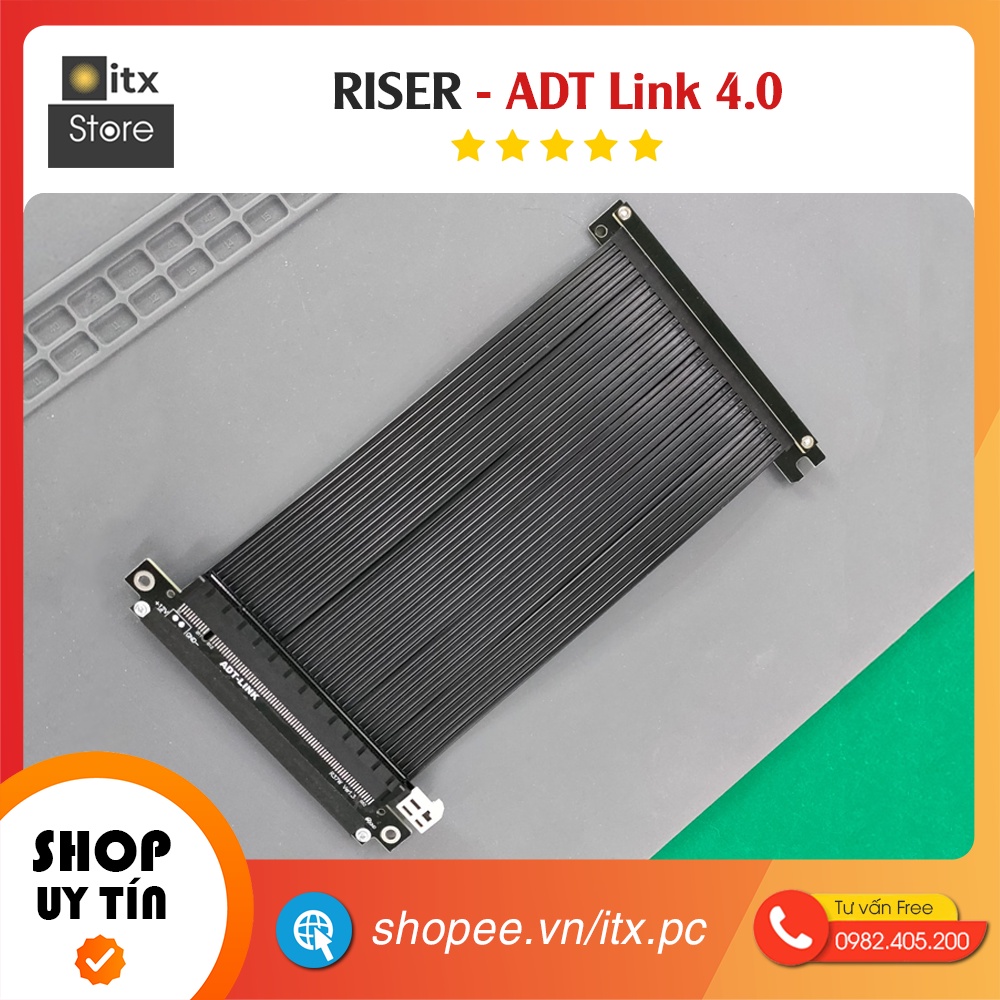 PCIe 4.0 - RISER - Cáp nối dài khe chuẩn ADT Link chính hãng tốc độ cao