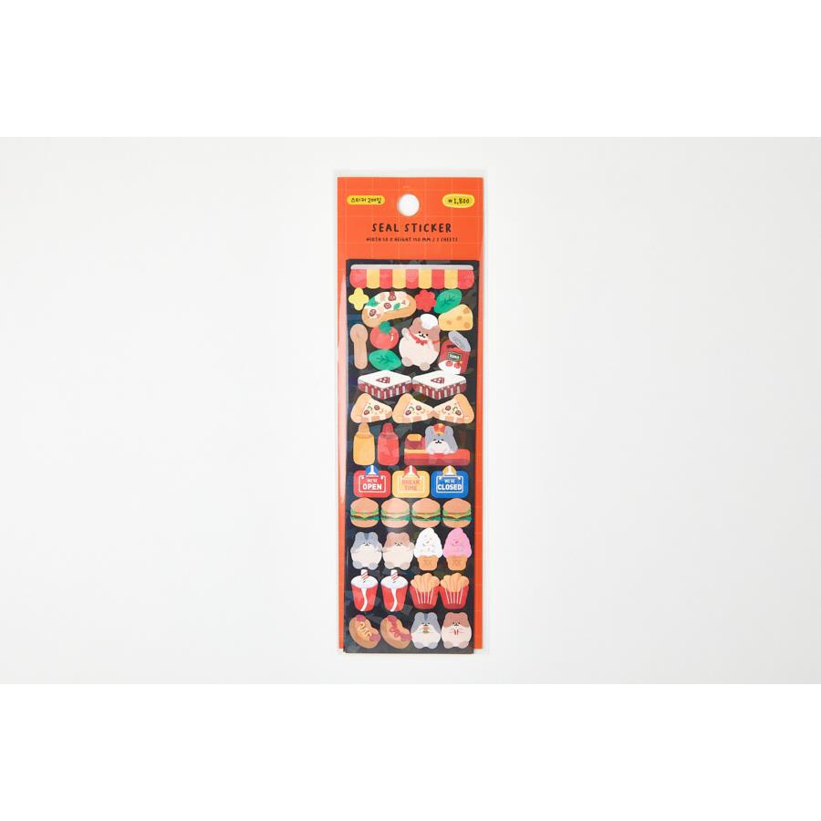 Set 2 Tấm Sticker Hologram ARTBOX Hàn Quốc Hình Hamster Và Fast Food Xinh Xắn