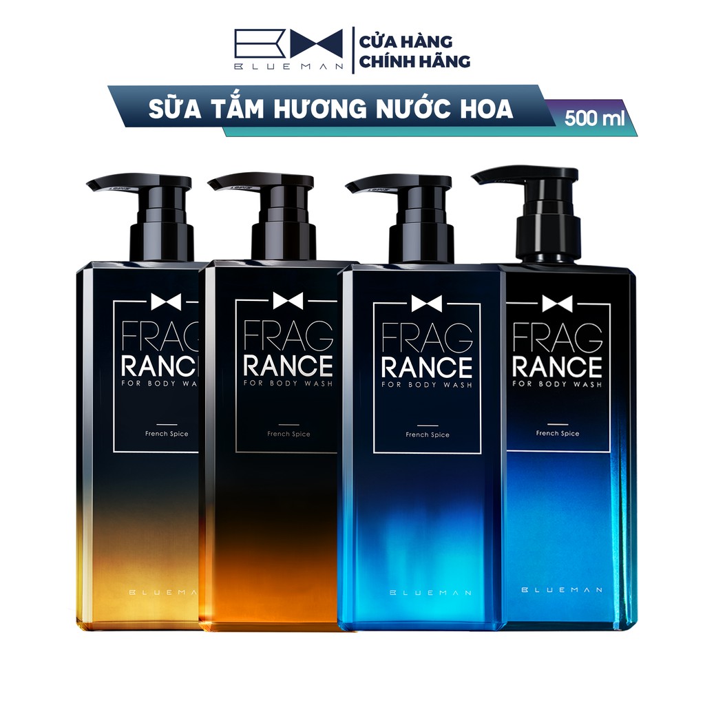 Sữa Tắm Cho Nam BLUEMAN - Dưỡng Ẩm, Hương Nước Hoa Thơm Cực Lâu Trên Da 500ml