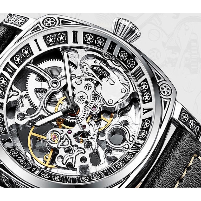 Đồng hồ cơ nam chính hãng tự động automatic cao cấp lộ máy sang trọng dây da KIMSDUN K-2192A | BigBuy360 - bigbuy360.vn