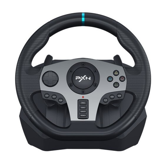 Vô lăng chơi game PXN V9 Gaming Racing Wheel - Vô lăng 270/900 độ , pedal chân côn , số