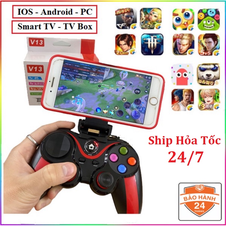 Tay Cầm Chơi Game X3 Và V13 Có Bluetooth Cho Smartphone, PC, Laptop, Android, IOS, Windows Có Giá Kẹp Điện Thoại