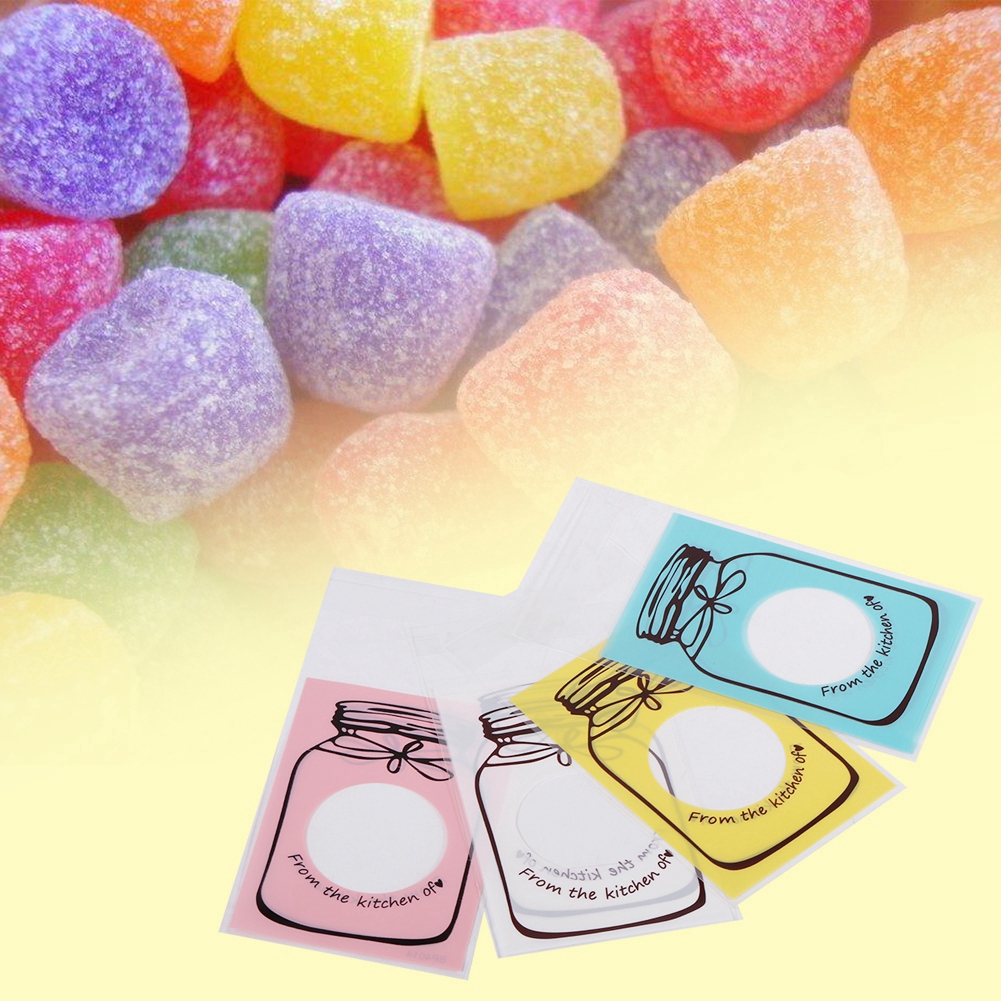 100pcs / Pack Plastic Candy Biscuit Cookies Gift Packaging Bag