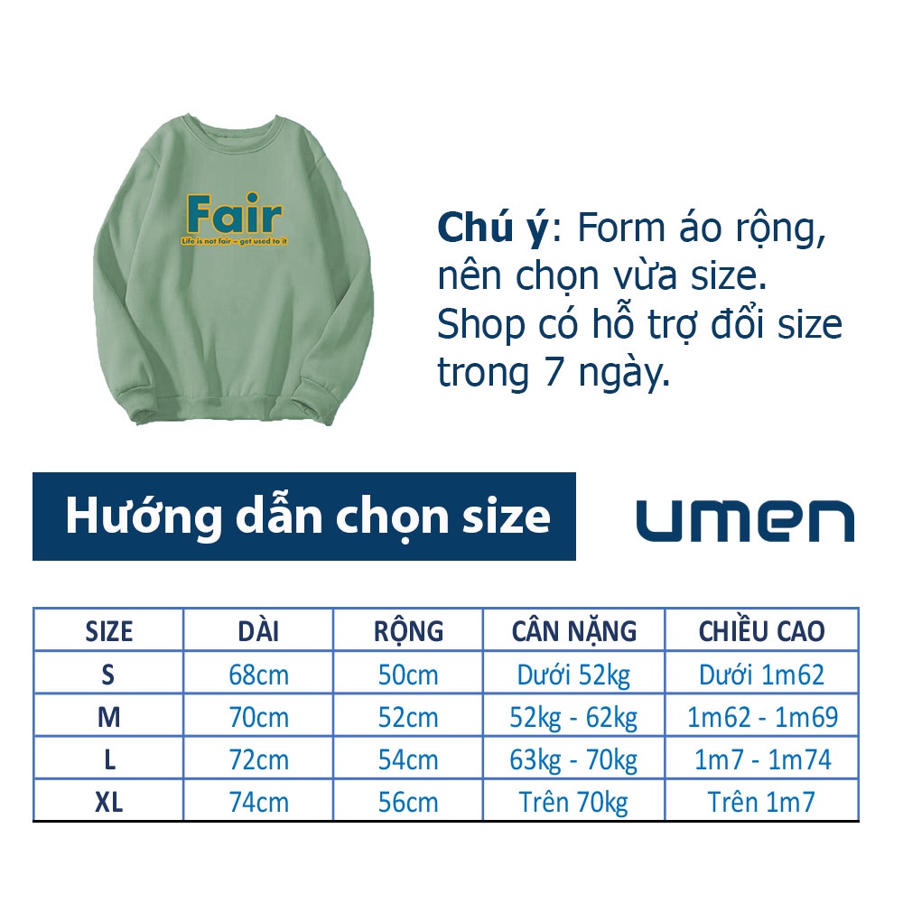 [Mã 12FASHIONSALE1 giảm 10K đơn 50K] Áo Sweater nam nữ Unisex form rộng, vải nỉ dày dặn, phong cách oversize Fair | BigBuy360 - bigbuy360.vn