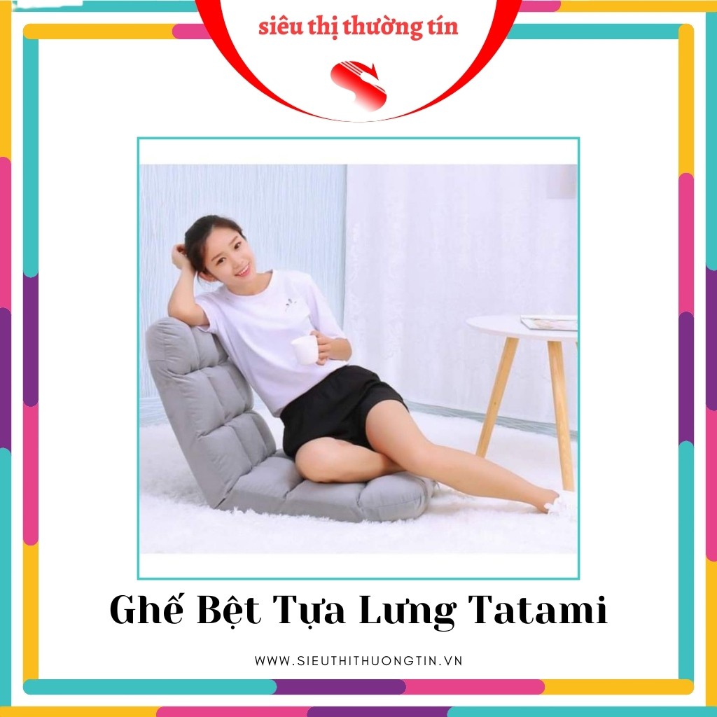 Ghế Bệt Tựa Lưng Tatami - Ghế Lười Bông Gấp Làm Việc Văn Phòng, Thư Giãn, Đọc Sách