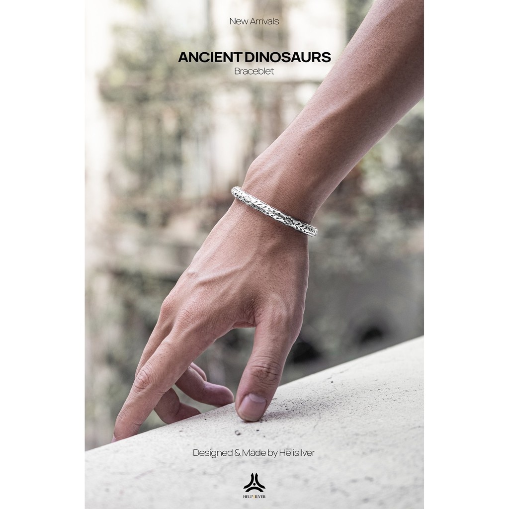Vòng tay bạc nam, nữ HeliSilver Ancient Dinosaurs S925 VTBN0145