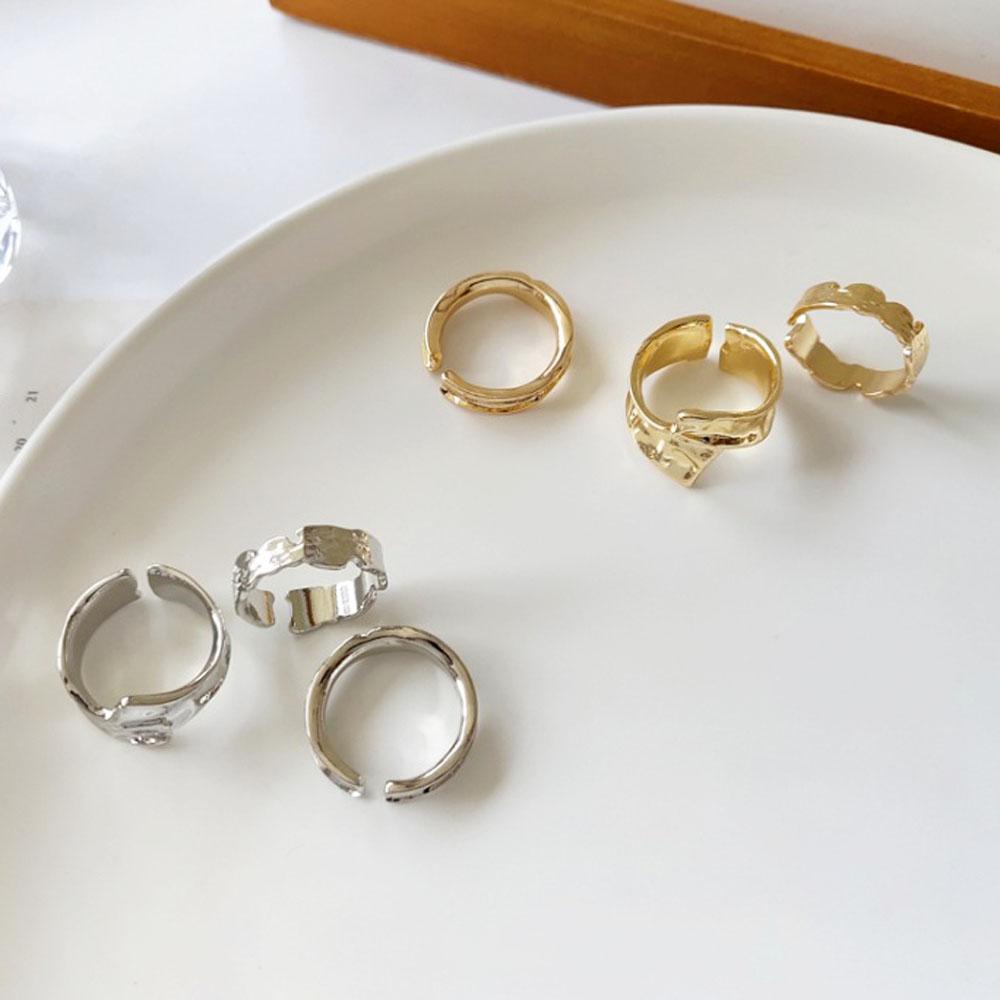 Set 3 Nhẫn Đeo Đốt Ngón Tay Phong Cách Hip Hop|Nhẫn Đuôi Hình Học Không Đối Xứng Thời Trang