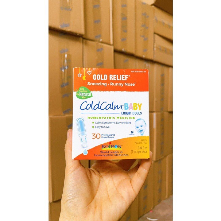 Nước muối uống ColdCalm Boiron giảm hắt hơi, sổ mũi, nghẹt mũi 6M+ hộp 30 tép