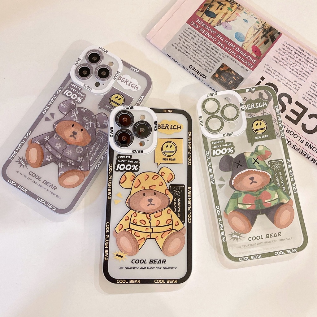 Ốp Điện Thoại TPU Silicon Mềm Hình Gấu Cho IPhone 12 13 SE 6 6S 7 8 Plus X XS XR 11 Pro Max