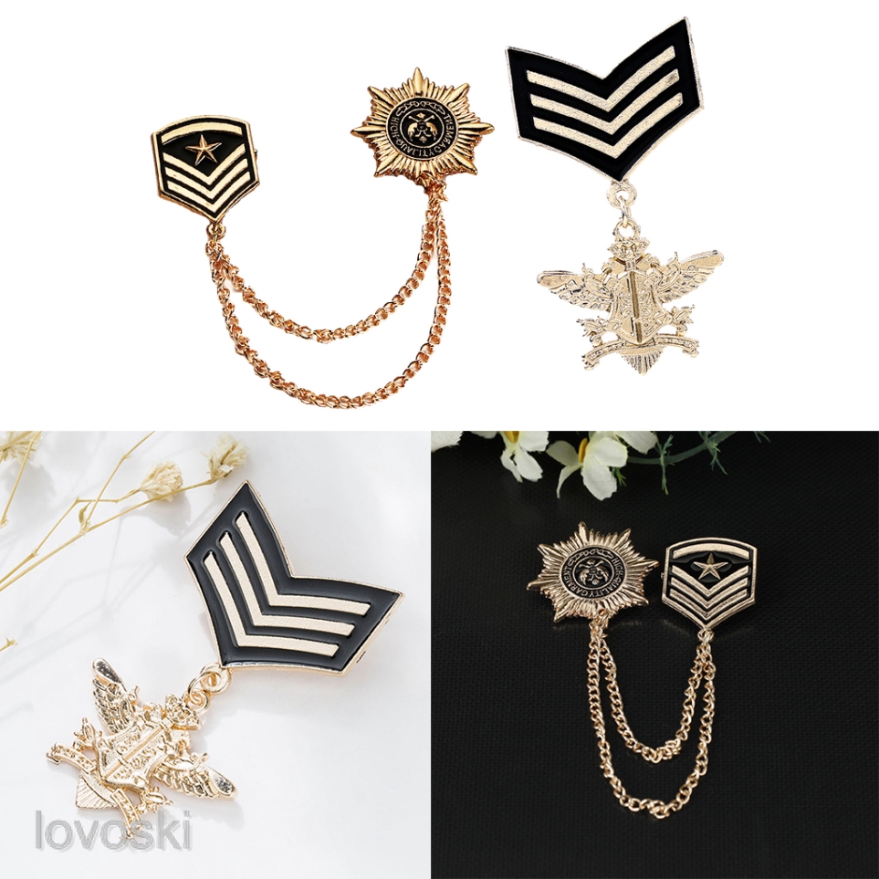 Set 2 Huy Hiệu Cài Áo Hình Ngôi Sao Phong Cách Vintage