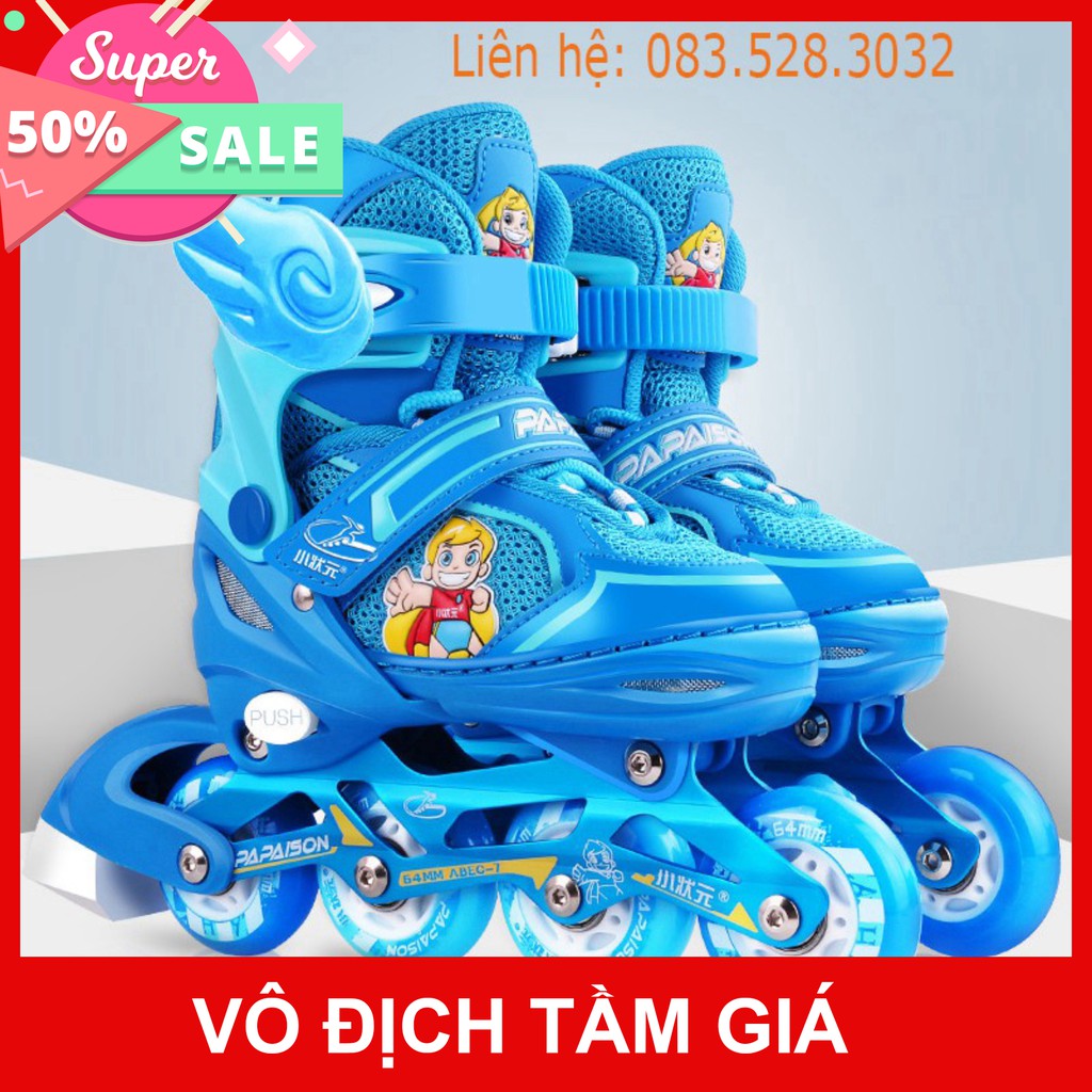 Giày patin trẻ em Papaison kids 2 màu phát sáng