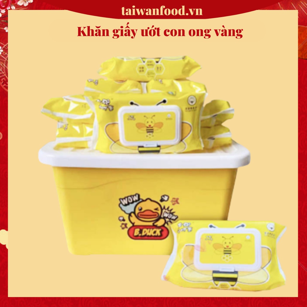 Khăn giấy ướt con ong vàng/ Khăn giấy ướt siêu tiện dụng gói 100 tờ